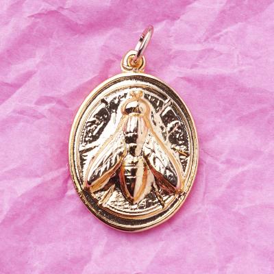 Talisman Biene, vergoldet mit 24K Feingold, Amulett M